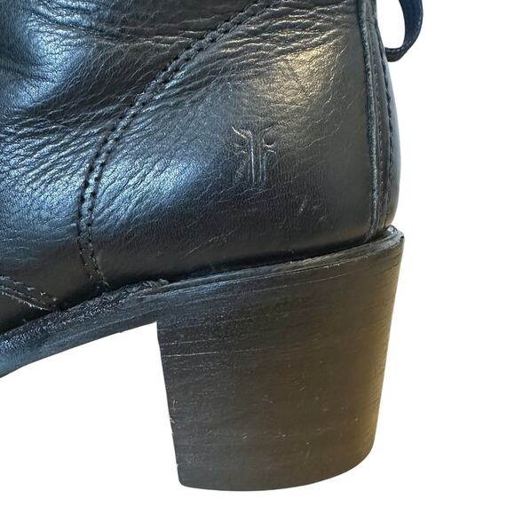RARE Frye Vintage Sabrina Black Leather Ankle Boots 8 - Picture 6 of 12